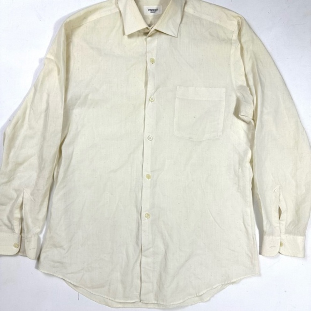 Vintage Cream Classic Casual Button Down Shirt